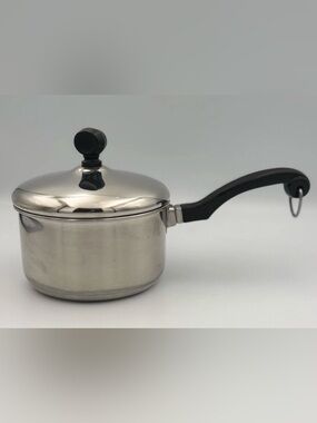 FARBERWARE 1 QT Saucepan & Lid Aluminum Clad Stainless Steel VTG NYC USA